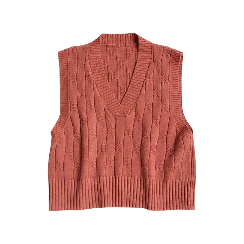 

Z Sweater Vest Bobora 2020 New Korean Top Autumn Winter Sleeveless Short Knitted v-Neck Pullover Vetements Femmes All-Match