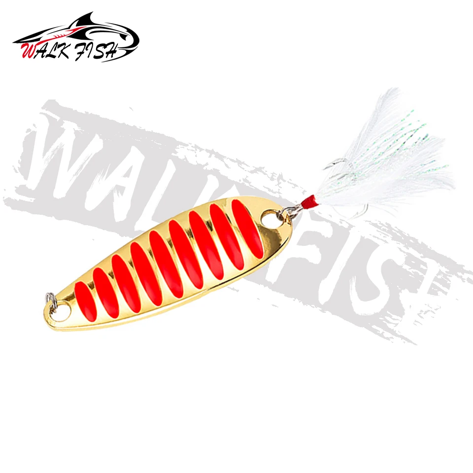 Premium Feathered Metal Spoon Lure in Gold/Silver (Multiple Weights Available)