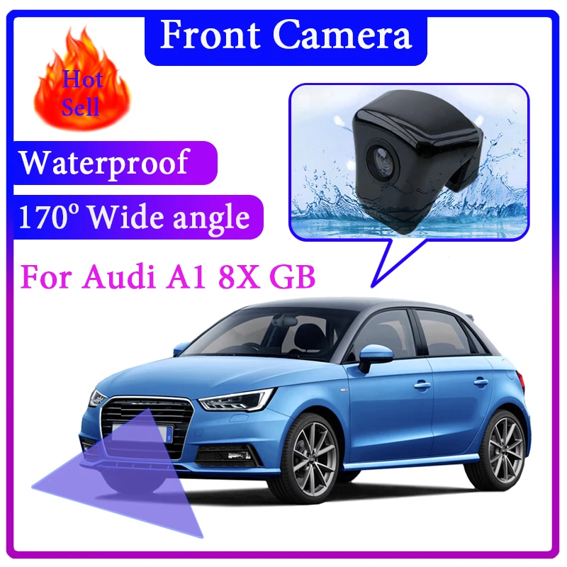 Для Audi A1 8X GB 2010 ~ 2020 Автомобильная Камера Переднего Вида с логотипом ночного