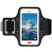 Ультра-тонкий спортивный нарукавник из лайкры для занятий фитнесом на открытом воздухе, дышащий сенсорный экран, разблокировка отпечатков пальцев, ремень для мобильного телефона
