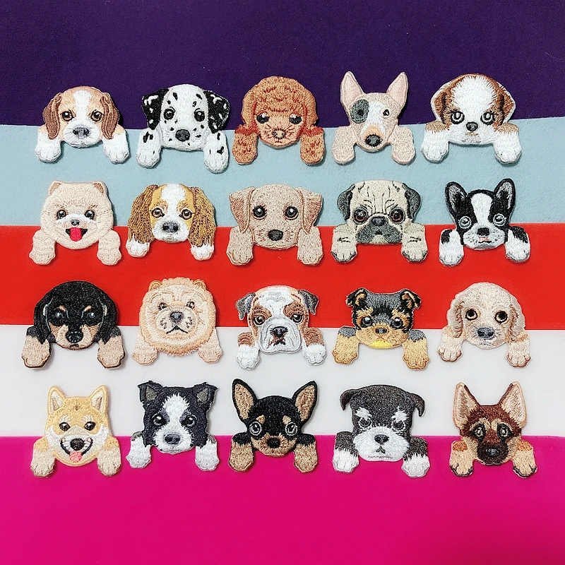 Цельнокроеное платье милые животные вышивка патч детскую одежду патчи рюкзак