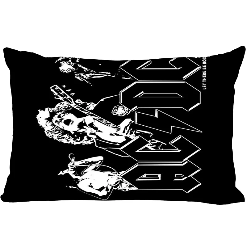 Hot ACDC Printed Satin Pillowcases Two sides Standard Silk Soft Rectangle zipper pillowcover More size Custom LOGO - Цвет: 18