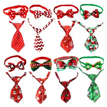 

Christmas Holiday Pet Dog Cat Collar Bowknot Tie Adjustable Neck Strap Cat Puppy Nursing Accessories Pet Product Supplies Xmas