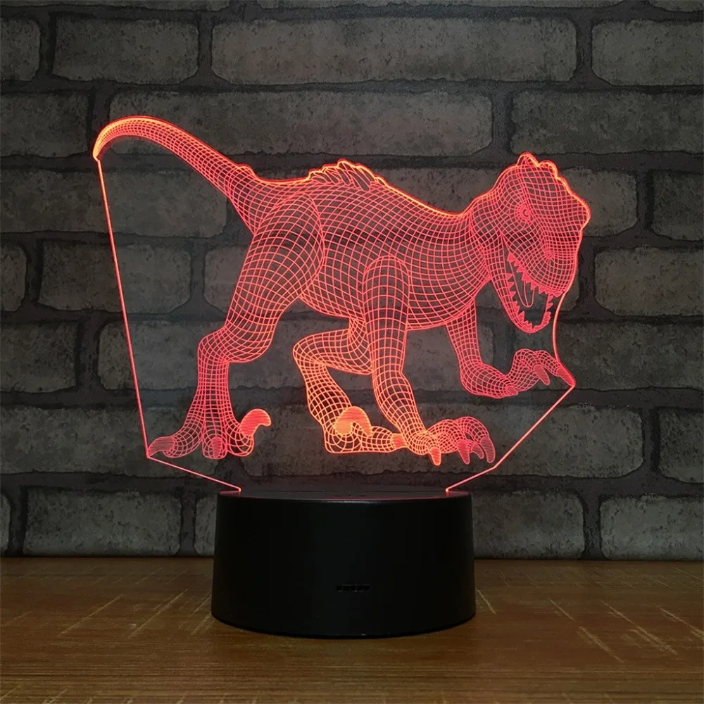 [Seven Neon] динозавр акриловая 7 цветов Настольная лампа 3D лампа Новинка Светодиодный Ночник светильник Сокол миллениума светильник