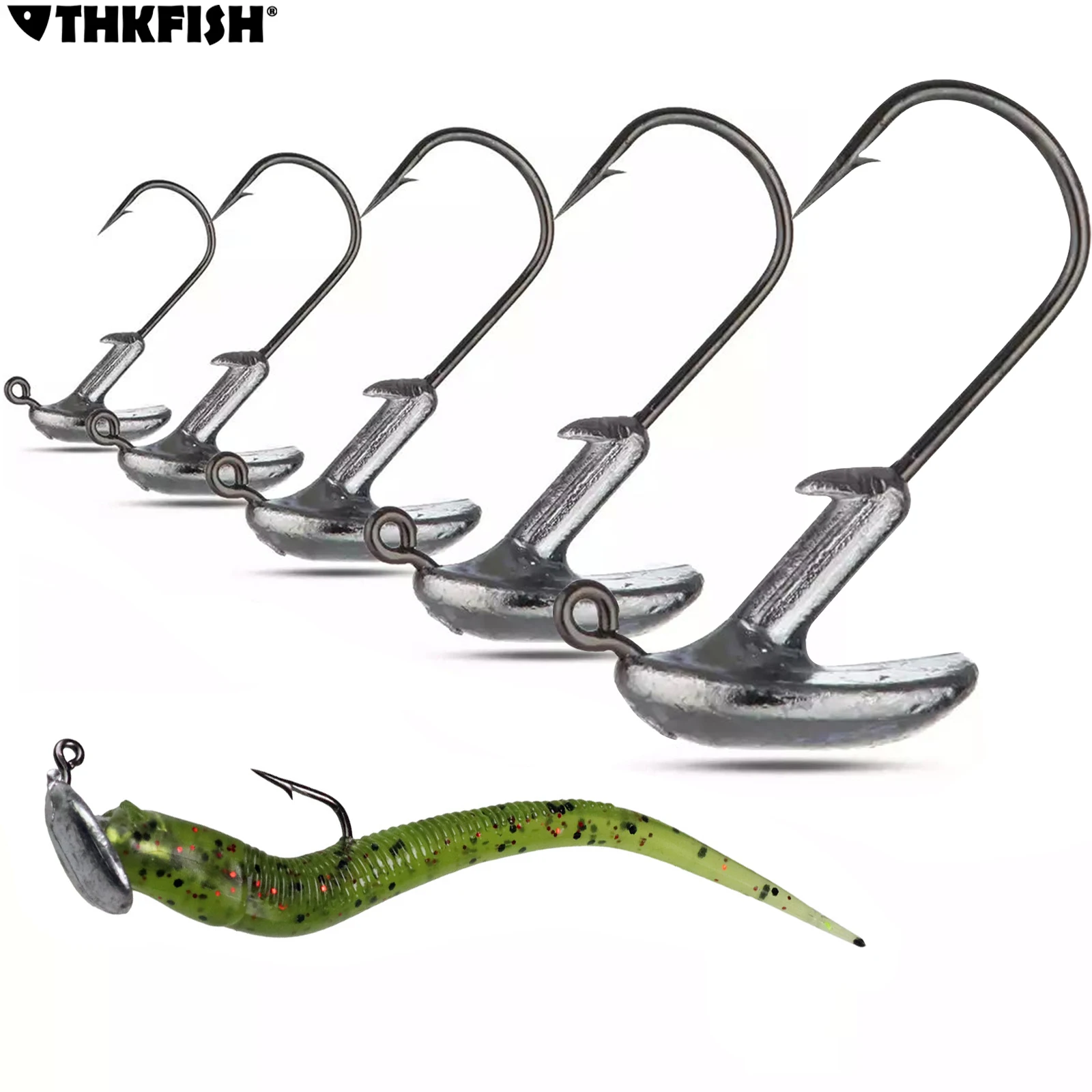5pcs/lot Jump Jig Head Fishing Hook 3.5g 5g 7g 10g 14g Tumbler Anti-hanging  grass Jig Head Fishhook Soft Lure Tackle