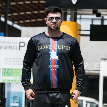 

Plus size Sweatshirt male plus fat increaseleisure sports guy man striped autumn shirt