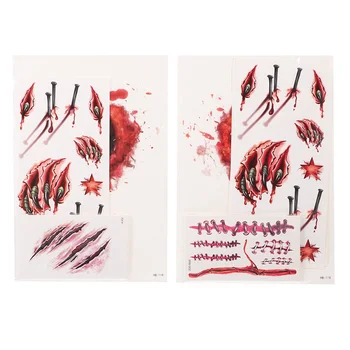 

26Pcs Sticker Scary Bloody Safety Wounds Scars Stickers Fake Scar Sticker Halloween Decor Halloween Decals Party Supplies for Pa