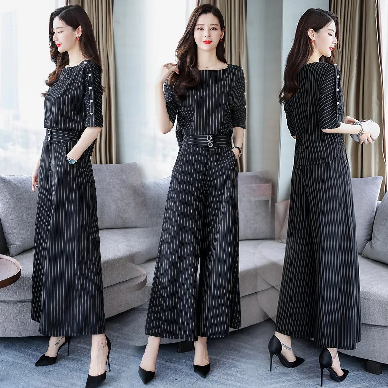 

Summer Wear 2019 New Style Playful Two-Piece Set France Non-mainstream Royal Sister Set Western Style Fashion Elegant Loose Pant