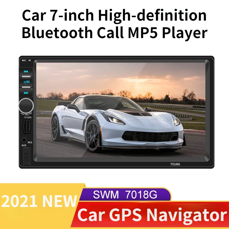 

2022 NEW 7018G GPS Navigator Car Universal Central Control Modified Car 7-inch High-definition Bluetooth Call MP5 Player