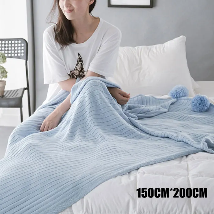 Soft Cotton Blanket Adorable Hair Ball Blanket Home Bedroom Knitted Blankets OCT998