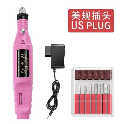Pink US Plug Электрическая дрель для ногтей, педикюрная ручка, шлифовальный аппарат для маникюра, сверла для ногтей, пилочка для ногтей, инструменты для дизайна ногтей - Цвет: Pink US Plug