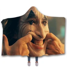 Фильм Бэтмен Джокер 3d Флисовое одеяло с капюшоном Одеяло s для взрослых Дети плед с искусственной меховой подкладкой пончо 150x200 см 130x150 см