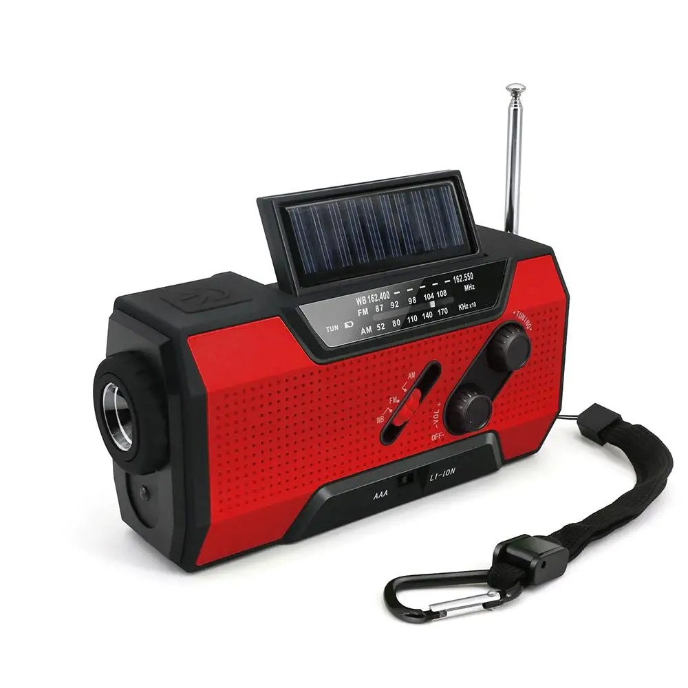 Red KINCO WB Солнечный цифровой кривошипный аварийный AM/FM NOAA погода портативный радио фонарик солнечная панель фонарик перезаряжаемая мощность - Цвет: Red