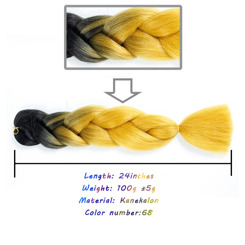 Джамбо косички длинные Омбре Джамбо синтетические плетеные волосы желтый розовый фиолетовый серый наращивание волос негабаритный пинцет аксессуары - Цвет: P6/613