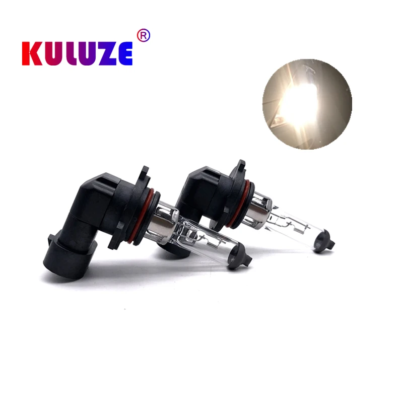 

KULUZE Car Headlight Super Bright Halogen Bulb 2PCS 9006 HB4 55W 12V 3500K Clear Fog Lights Driving Lamp P22d