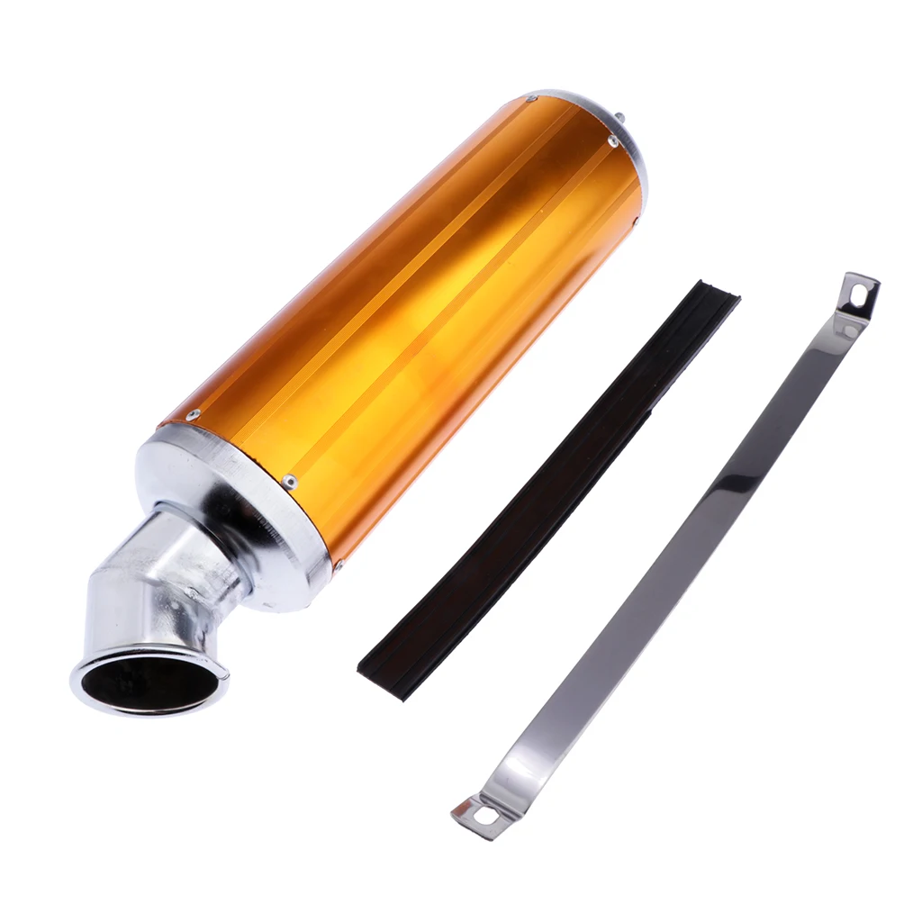 

Motorcycle Slip On Exhaust System Muffler Pipe Universal for 120mm ATV Dirt Bike DB Killer (Golden)