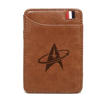 

2020 New Arrivals Starry sky Adventure Design Brown Leather Magic Wallets Men Women Money Clips Card Mini Purse Cash Holder