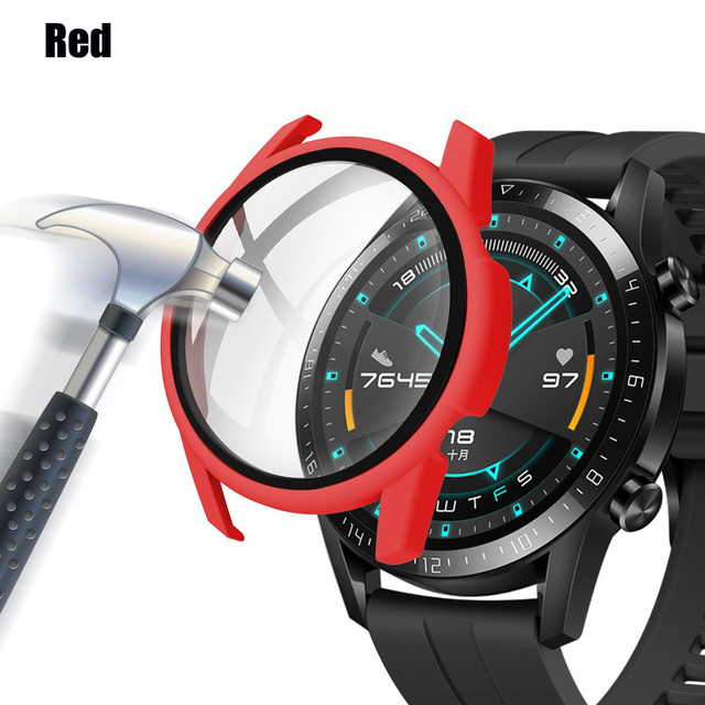 for Huawei Watch GT 2-2e 46mm/42mm Accessories Full Coverage Bumper Tempered Screen Protector huawei gt2e gt2 Cover