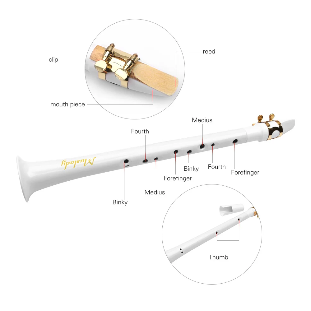 Muslady Мини карманный Bb саксофон Sax ABS с сумкой для переноски деревянный духовой инструмент пластиковый саксофон