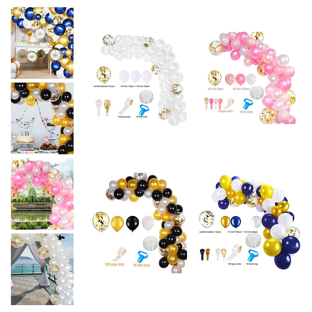 

113PCS Balloon Arch Balloon Garland Set Latex Golden Royal Blue For Wedding Ceremony Girls Birthday Party Wedding Decoration
