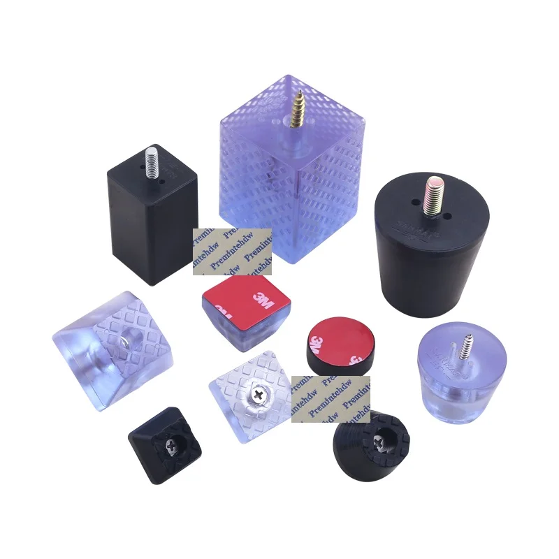 4Pcs/Lot Clear Black Anti Slip Skid Scratch Prevent Furniture Leg Feet Pad Thread Bolt Adhesive Chair Floor Protector Bumper afbeelding
