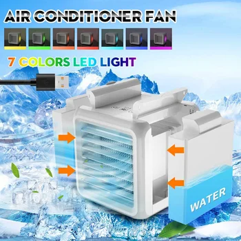 

Warmtoo Mini Air Conditioner Fan 7-Color LED Conditioning Humidifier Purifier USB Desktop Air Cooler Fan With 2 Water Tanks Home