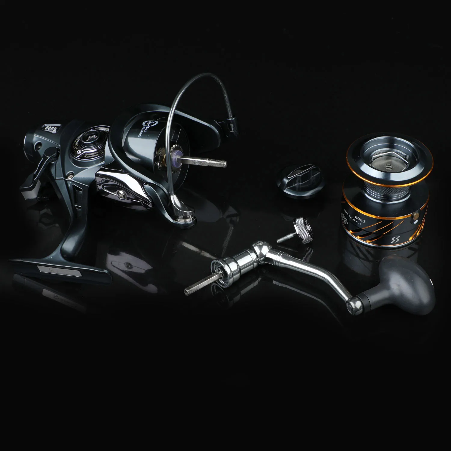 Sougayilang Front Rear Double Brake Spingning Reel 10kg Drag Power 5.5:1 High Speed Carp Fishing Reel Feeder Fishing Tackle
