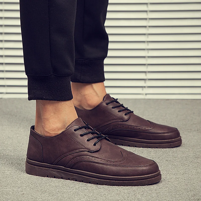 elegant leather men casual shoes fashion office work male footwear italian designer comfortable mens brogue oxford shoes for men (35)
