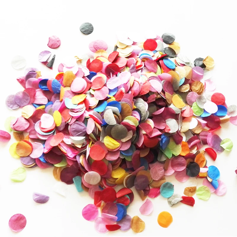 1000 шт./лот, конфетти из полихрома, цветная Свадебная Звезда, многоцветная тканевая бумага, радужные круги, конфетти