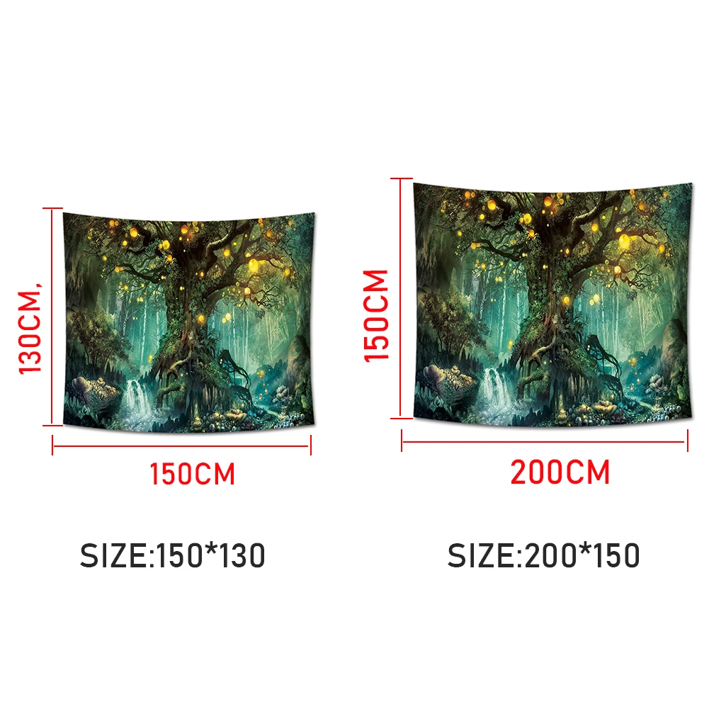 Home Decor Floral Tree Printed Forest Gift Art Living Room 3D Landscape Background Beach Bedroom Wall Tapestry Bedspread Hanging
