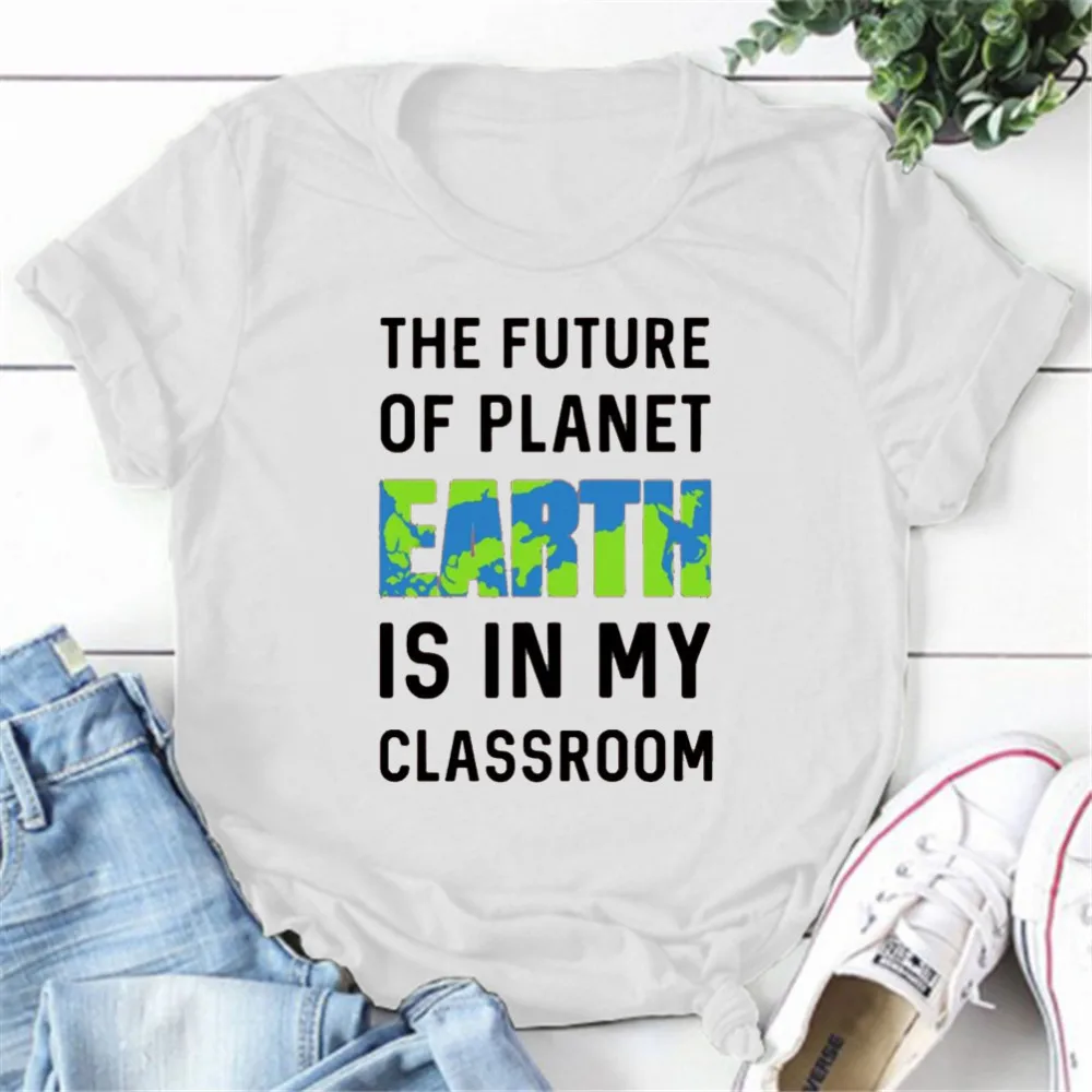 The Future Of Planet Earth Is In My Classroom T-Shirt Day 2021 Shirts Shirt Bella Canvas Unisex Tee | Женская одежда