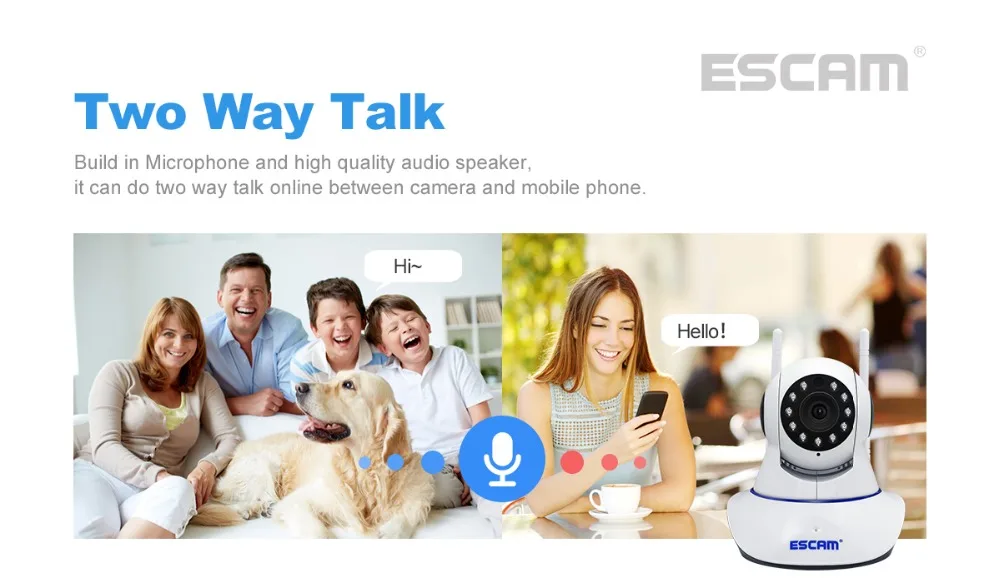 Ip-камера ESCAM G01/02 1MP 720 P/1080 p с датчиком движения PTZ