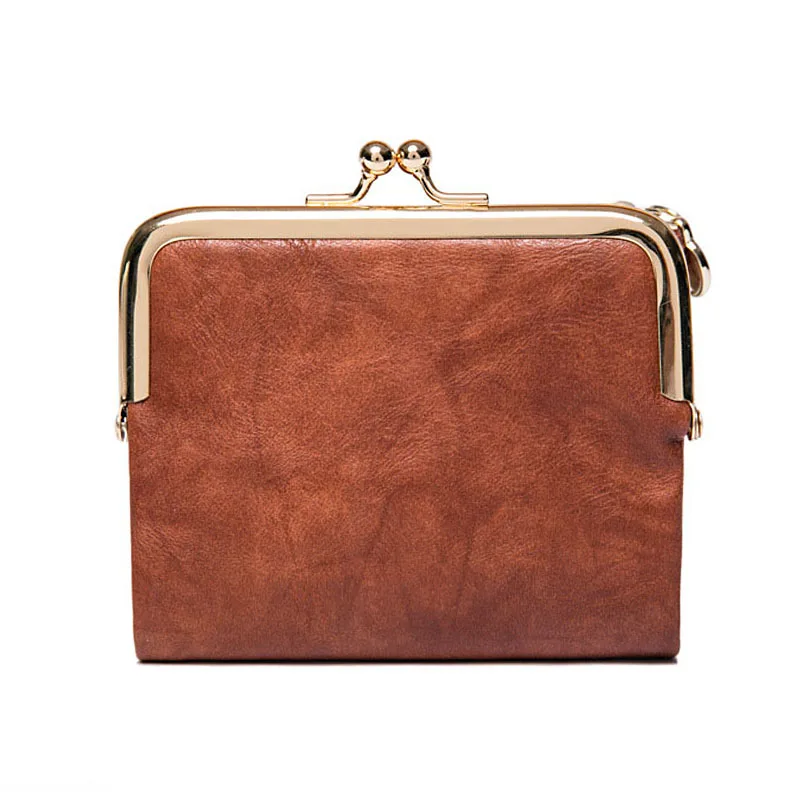 Коричневый Luxury Women Wallet Vintage Fashion Brand Design Coin Purse High Quality Multi-function Foldable Bifold Clutch Bag Card Holder - Цвет: Коричневый