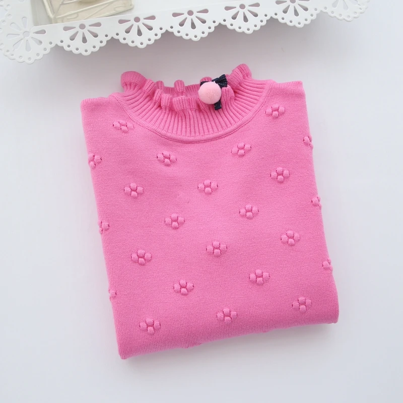 turtle rose Новинка года; зимние свитера для маленьких девочек; Хлопковый вязаный пуловер; свитер с высоким воротником для девочек; свитер для маленьких девочек; От 2 до 7 лет - Цвет: turtle rose