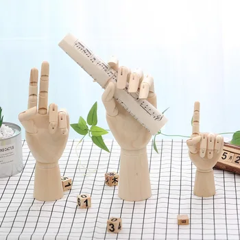 

Wooden Person Articulation Samll Model For Living Room Office Desktop Doll Adornment Miniatures Friend Gift Decoration Crafts