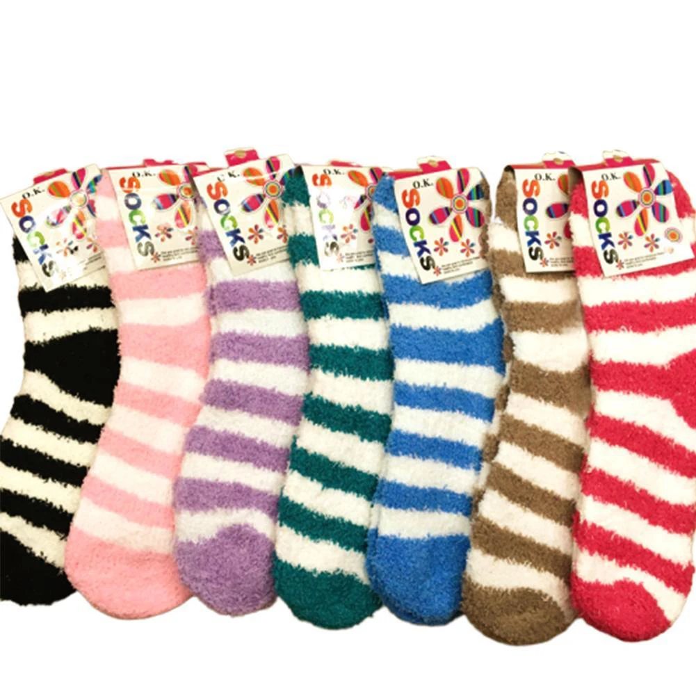 1 pair random color Женские носки без пятки оригинальные плюшевые коралловые флисовые Носки осенние и зимние милые толстые теплые носки-тапочки с когтями для сна носки - Цвет: 1 pair random color