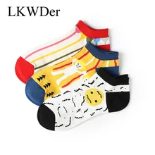 LKWDer 6 пар/лот носки с мультяшным рисунком Для женщин тонкий мультфильм серии Личность носки-башмачки милую непосредственность серия в Корейском стиле носки Meias