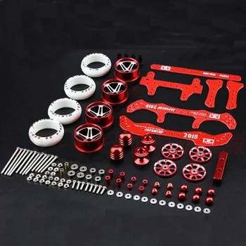 

1Set 4WD Faucet Pteris Aluminum Alloy Hub Wheel Motor Suspension Front Rear Plate Reforcing for RC Tamiya Car Model