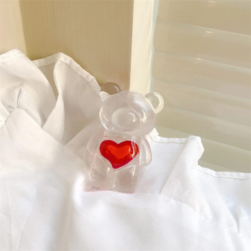 mobile phone stand for desk 3D Cute Colorful Love Heart Crystal Bear Grip Tok Korea Phone Holder Lovely Grip Phones Support Telephone For iphone 13 Bracket mobile stand for bike
