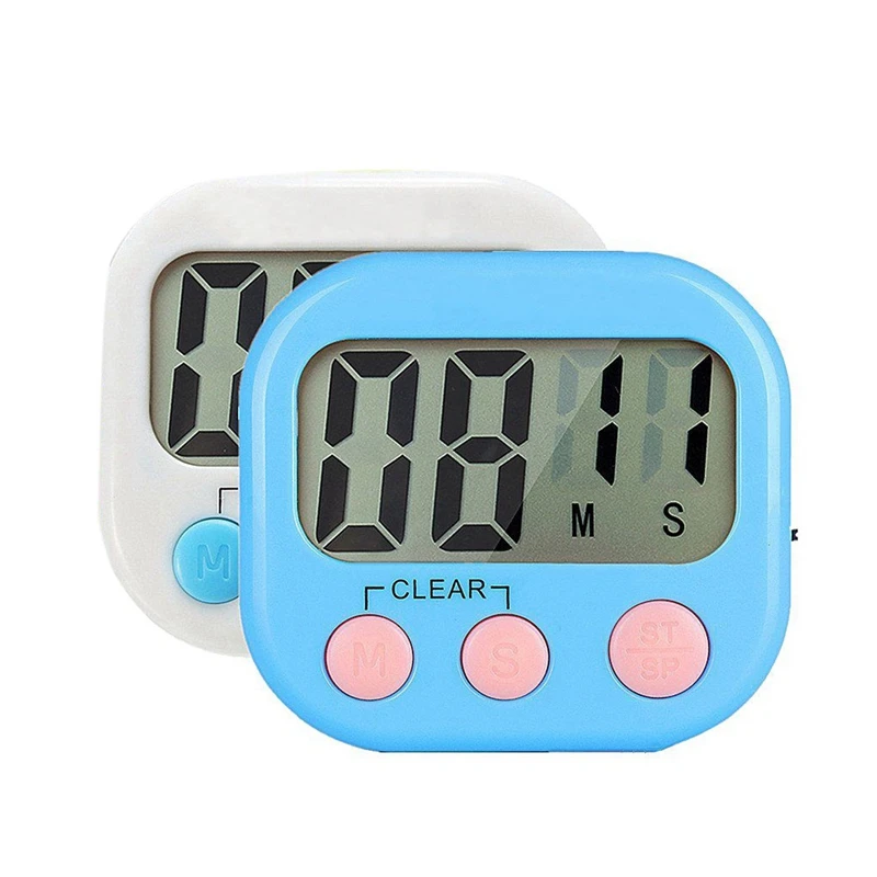 2pcs Large LCD Digital Kitchen Egg Cooking Timer Count Down Clock Alarm Stopwatch- Blue& White