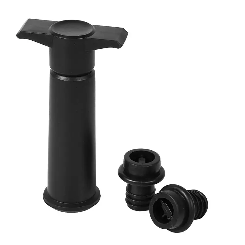 

1 Set Wine Saver Vacuum Bottle Stopper Set 1 Pump + 2 Caps Sealing Preserver Drinks Hat Caps Silicone Reusable