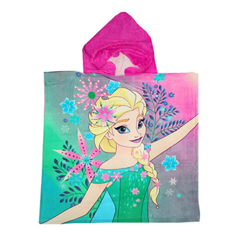 Disney Children Mickey Mouse Hooded Towel Cartoon Sofia Frozen Elsa Anna Pony Soft Beach Towel Baby Boy Girl Bath princess