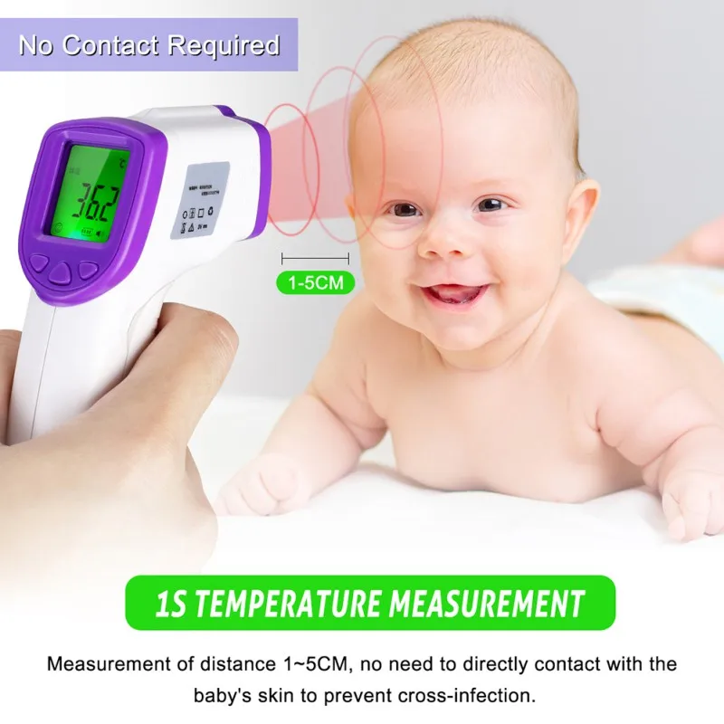

Baby Digital Infrared Kid Thermometer Gun Non-Contact Forehead Temperature Measurement Tool For Baby Adults Muti-fuction