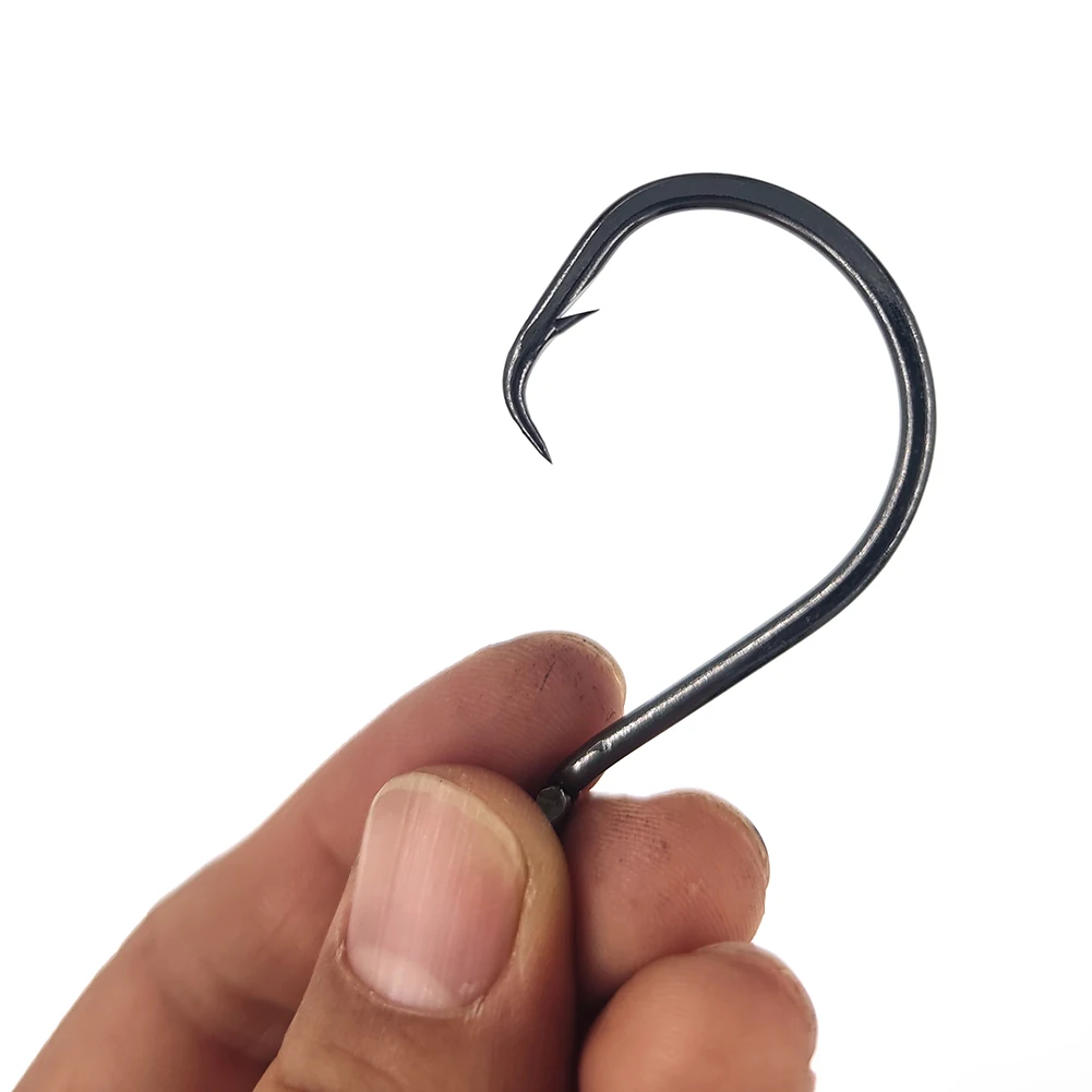 INFOF 10pcs/20pcs Octopus Offset Point Circle Hooks High Carbon Steel Sea Fishing  Hook Black Nickel Carp Hook