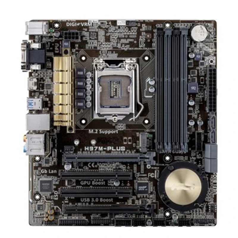 

For ASUS H97M-PLUS Desktop motherboard H97 chipset LGA 1150 micro ATX DDR3 32GB SATA3.0 USB3.0 100% test intact