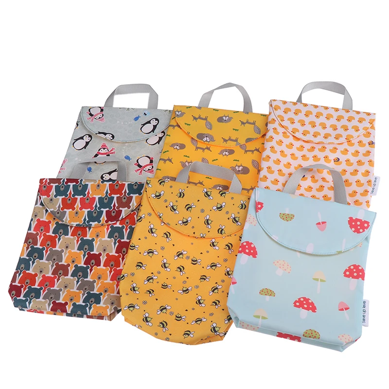 

Baby Diaper Bags Organizer Reusable Waterproof Fashion Animal Prints Wet/Dry Bag Mummy Storage Bag Travel Nappy Bag