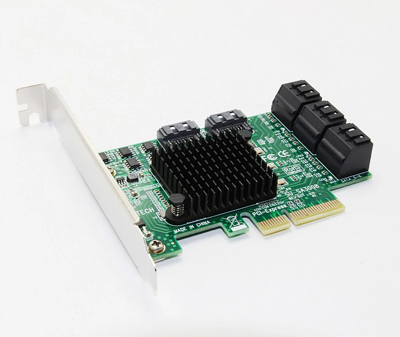 SATA карта PCI-e PCI Express для SATA 3,0 III 3 SSD PCIe SATA 8 портов Плата расширения карта адаптер рейзер с низкопрофильным кронштейном