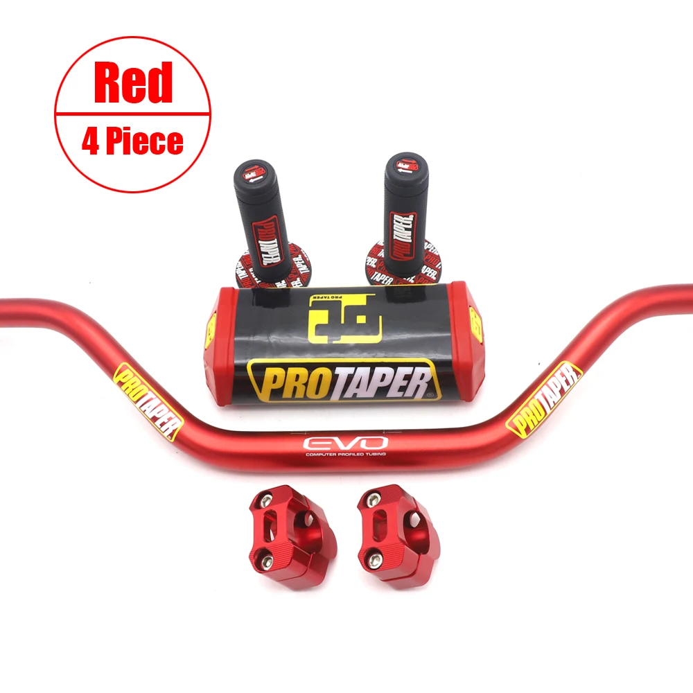 Руль для PRO Taper Pack Bar 1-1/" ручка бар колодки ручки Pit Pro гоночный Dirt Pit велосипед Мотоцикл CNC 28 мм адаптер - Цвет: Red 4 pieces