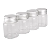 3pcs 30ml 37*50mm Candy bottles Glass Bottles with Aluminum Lids Spice Jars Storage Bottles Pill Container Glass vessels 1