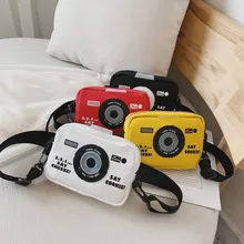 Новая модная сумка для девочек, детская Холщовая Сумка с буквенным принтом, сумка через плечо в форме камеры, повседневная сумка-мессенджер, милые модные сумки